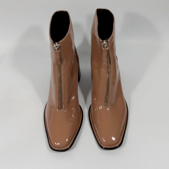 OPEN EDIT 'Chloe' Front Zip Carmel Color Tan Beige Boots Womens Size 7.5M - Picture 7 of 15